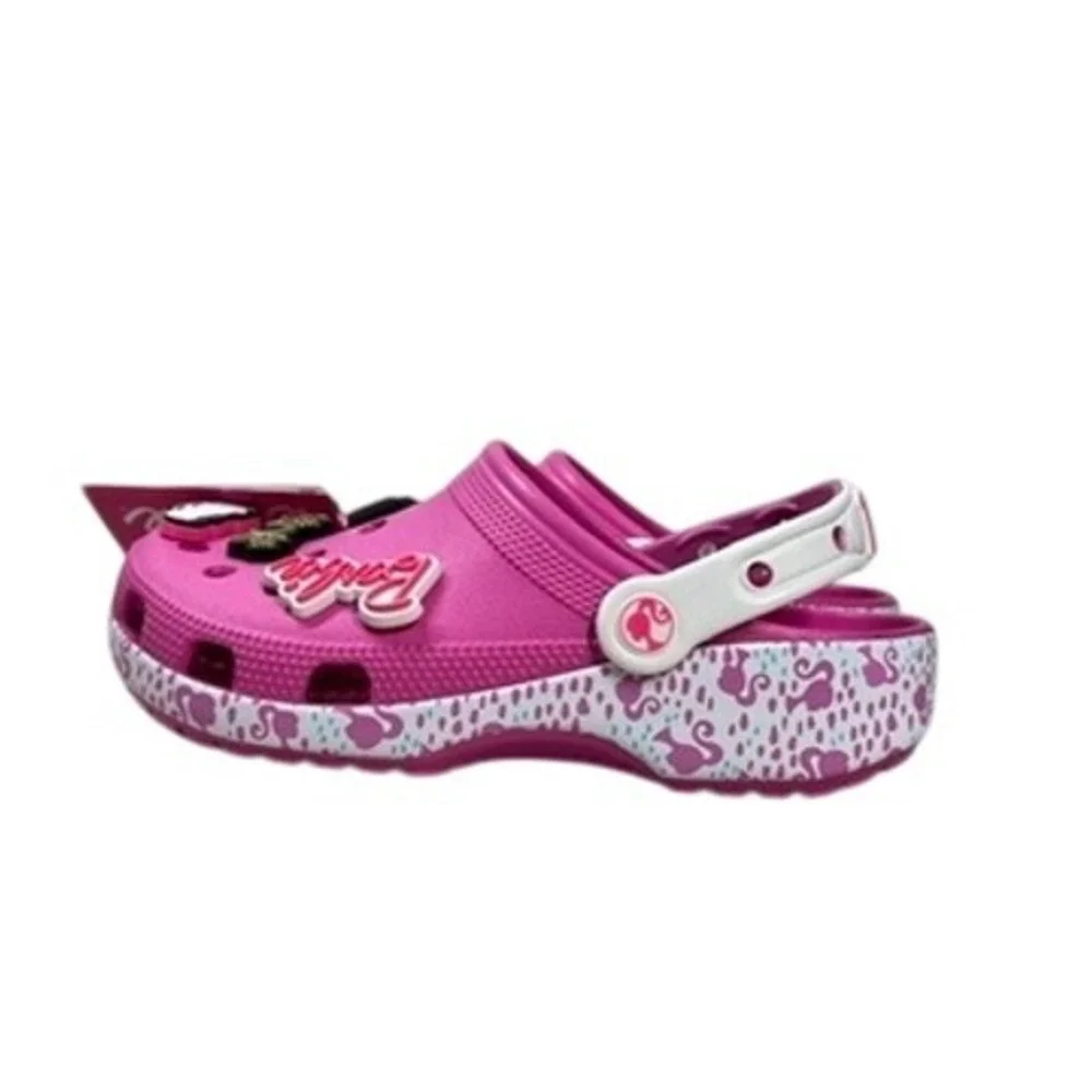 Barbie x Crocs Classic Clog Pink Flamingo Charms Movie Shoes Size 8 Women Mens 6